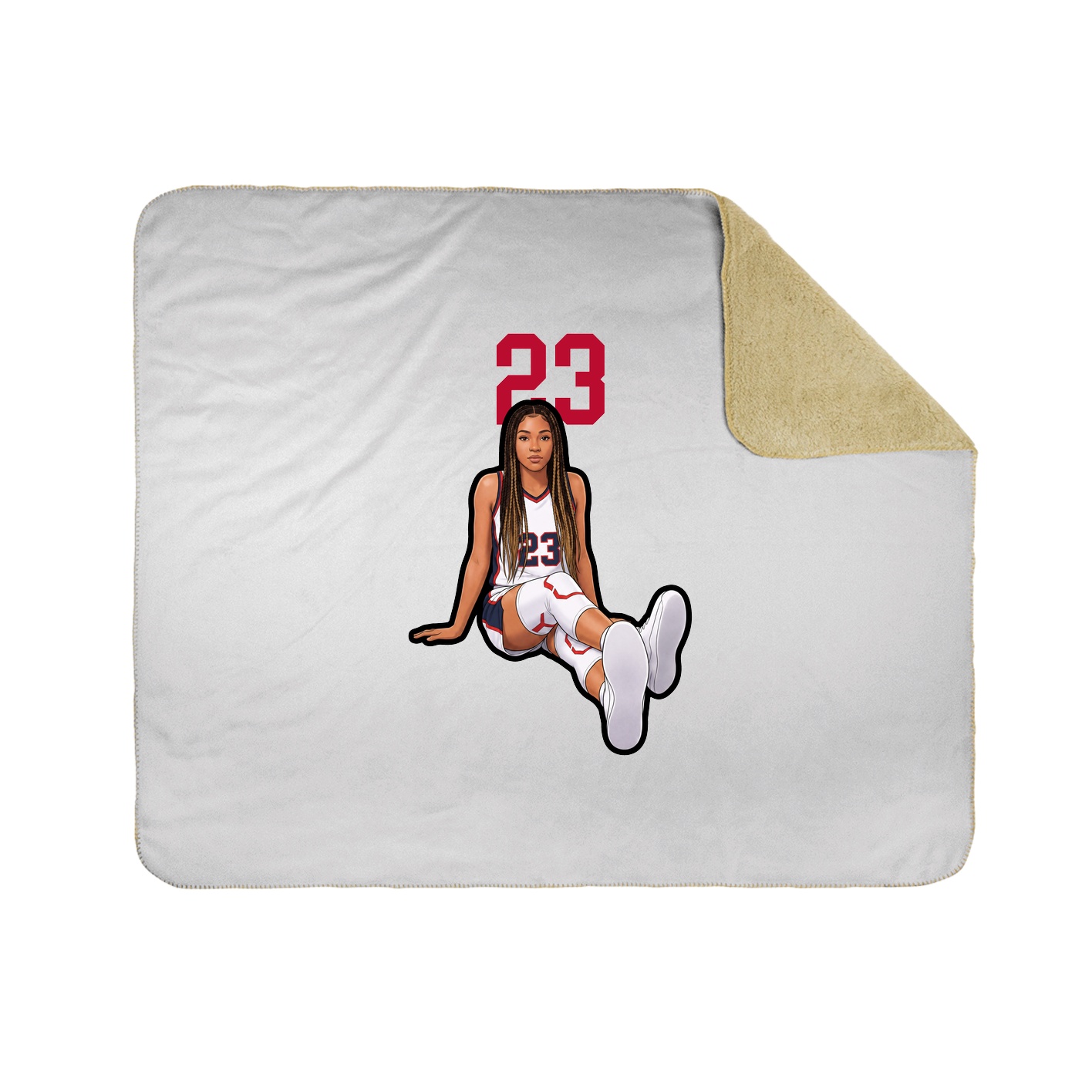 Throw Blanket — Number Top in White