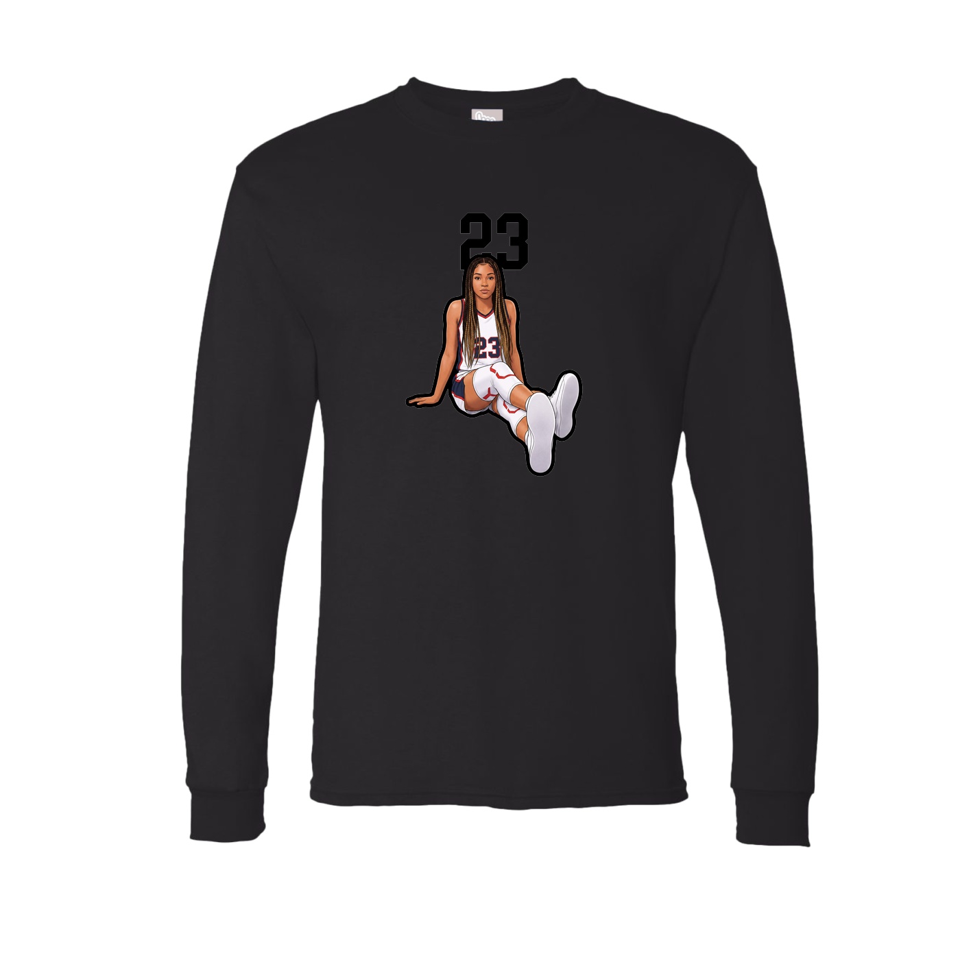 Long Sleeve Tee — Number Top in Black