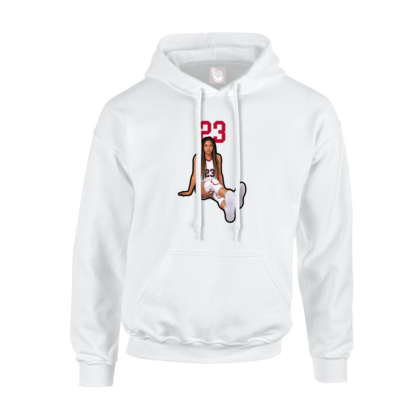Hoodie — Number Top in White