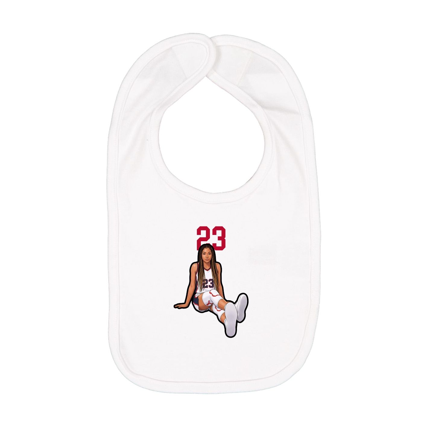 Infant Bib — Number Top in White