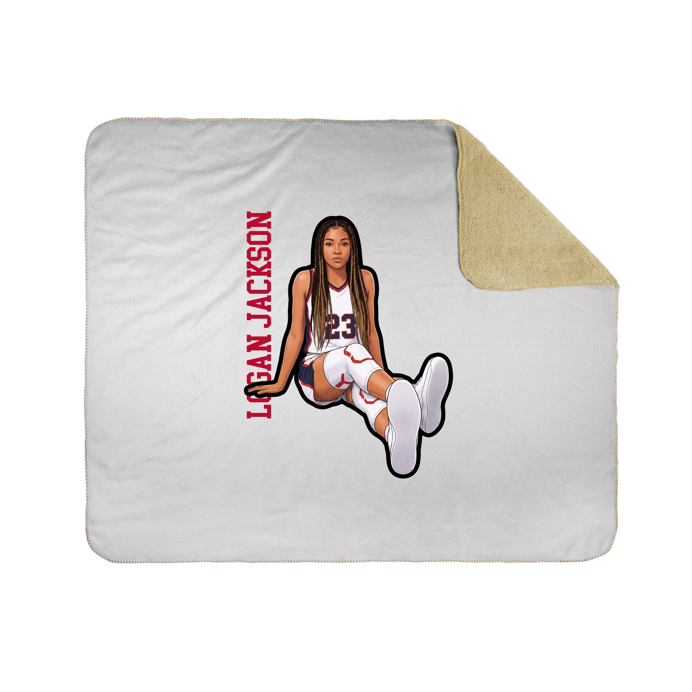 Throw Blanket — Name Vertical in White