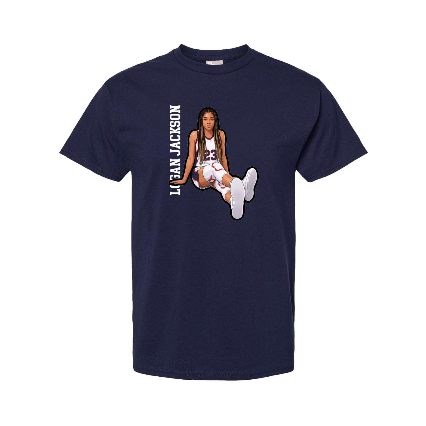 Youth Tee — Name Vertical in Navy