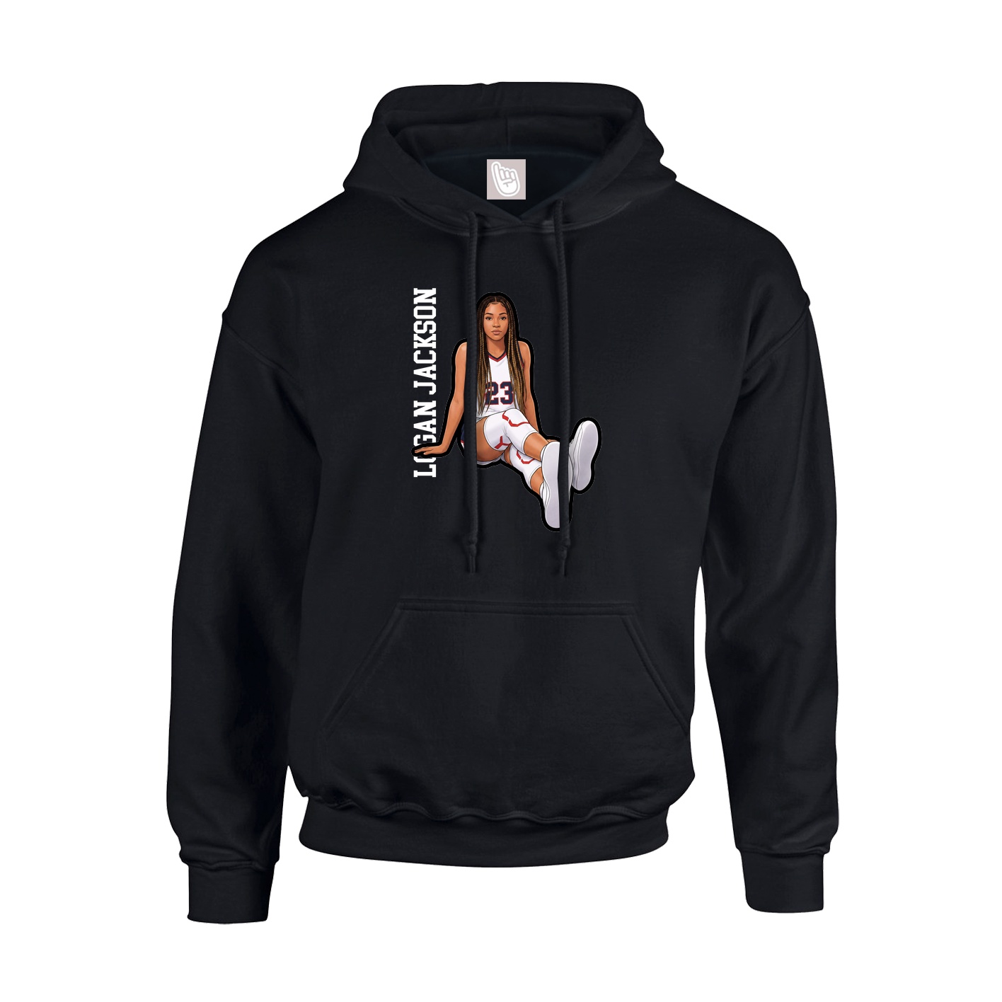 Hoodie — Name Vertical in Black