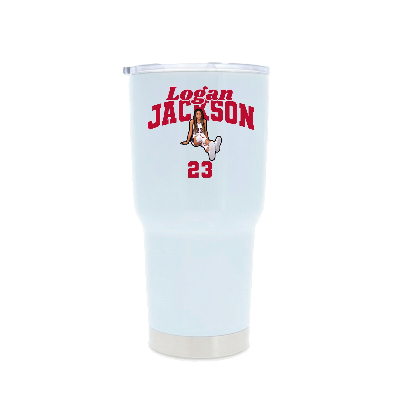 30oz Stainless Steel Tumbler — Signature Arch in White