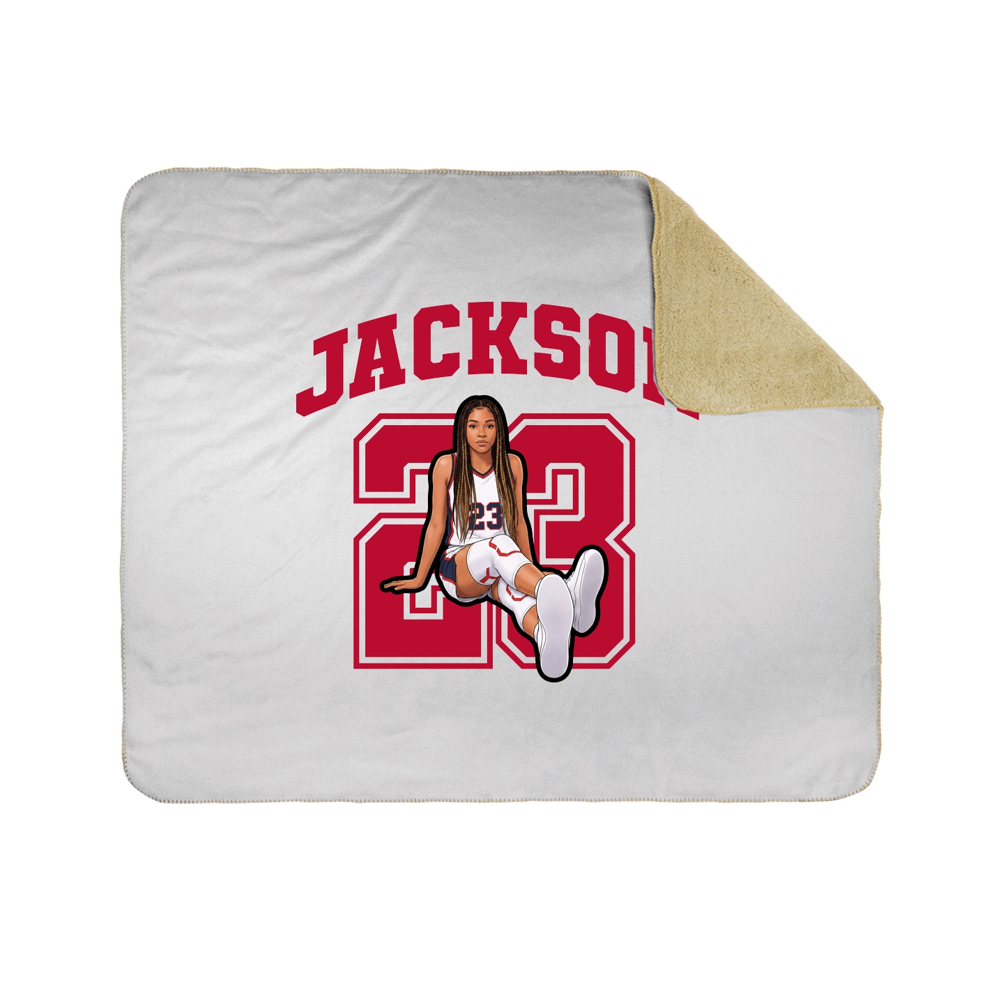 Throw Blanket — Number in White