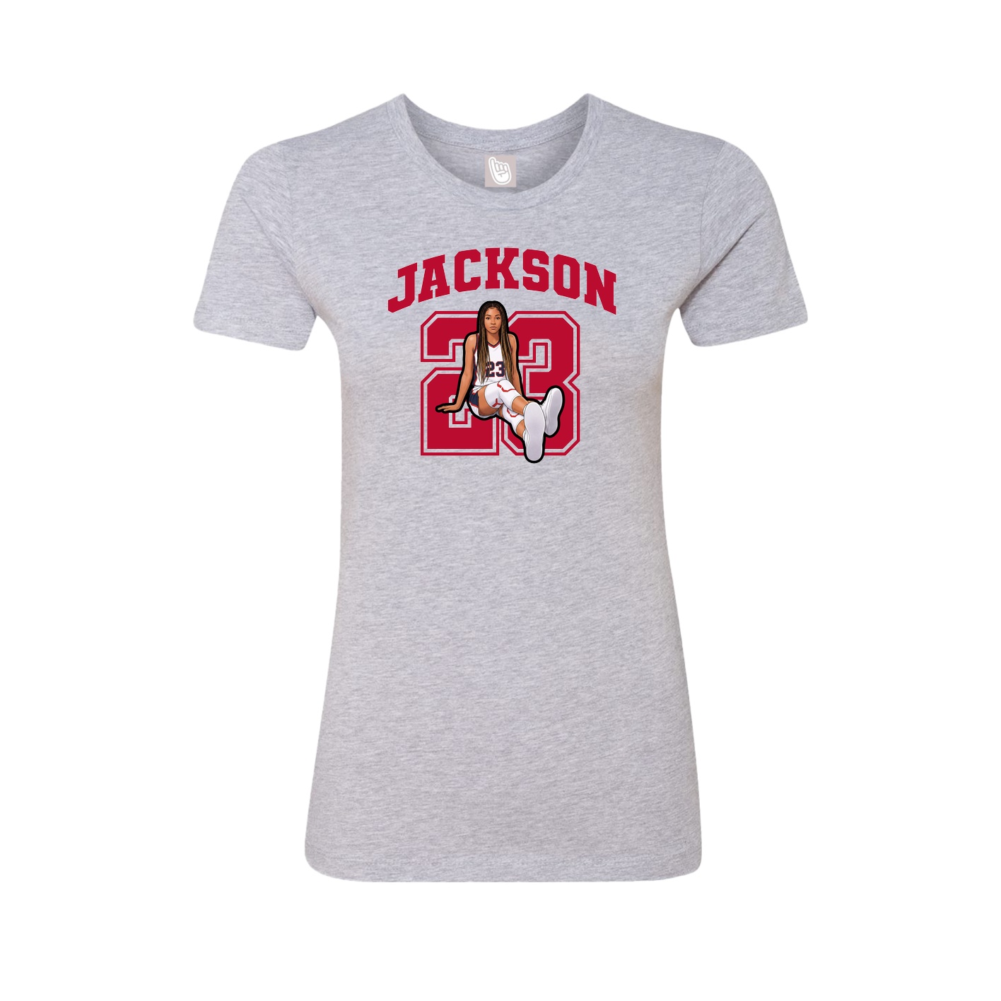 Fitted Women's Tee — Number in Grey
