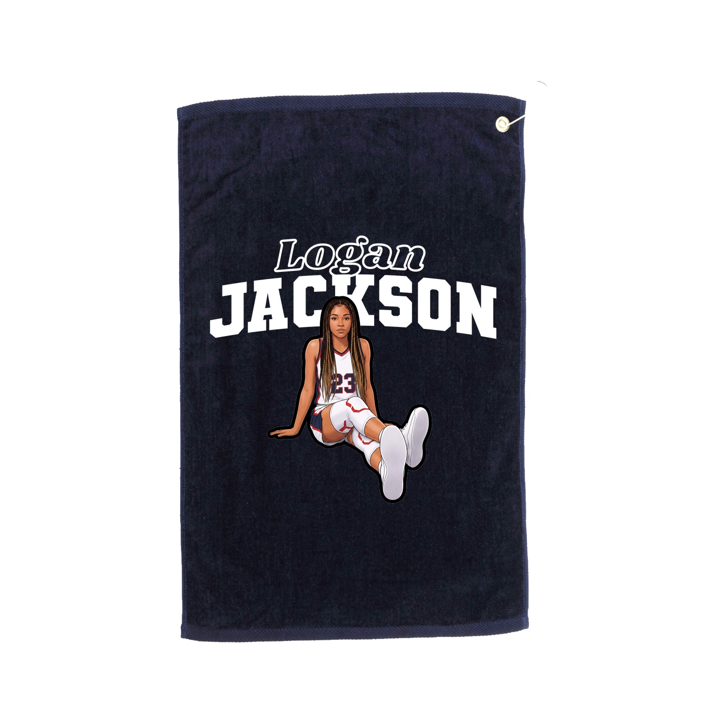 Golf Towel — Name Arch in Navy
