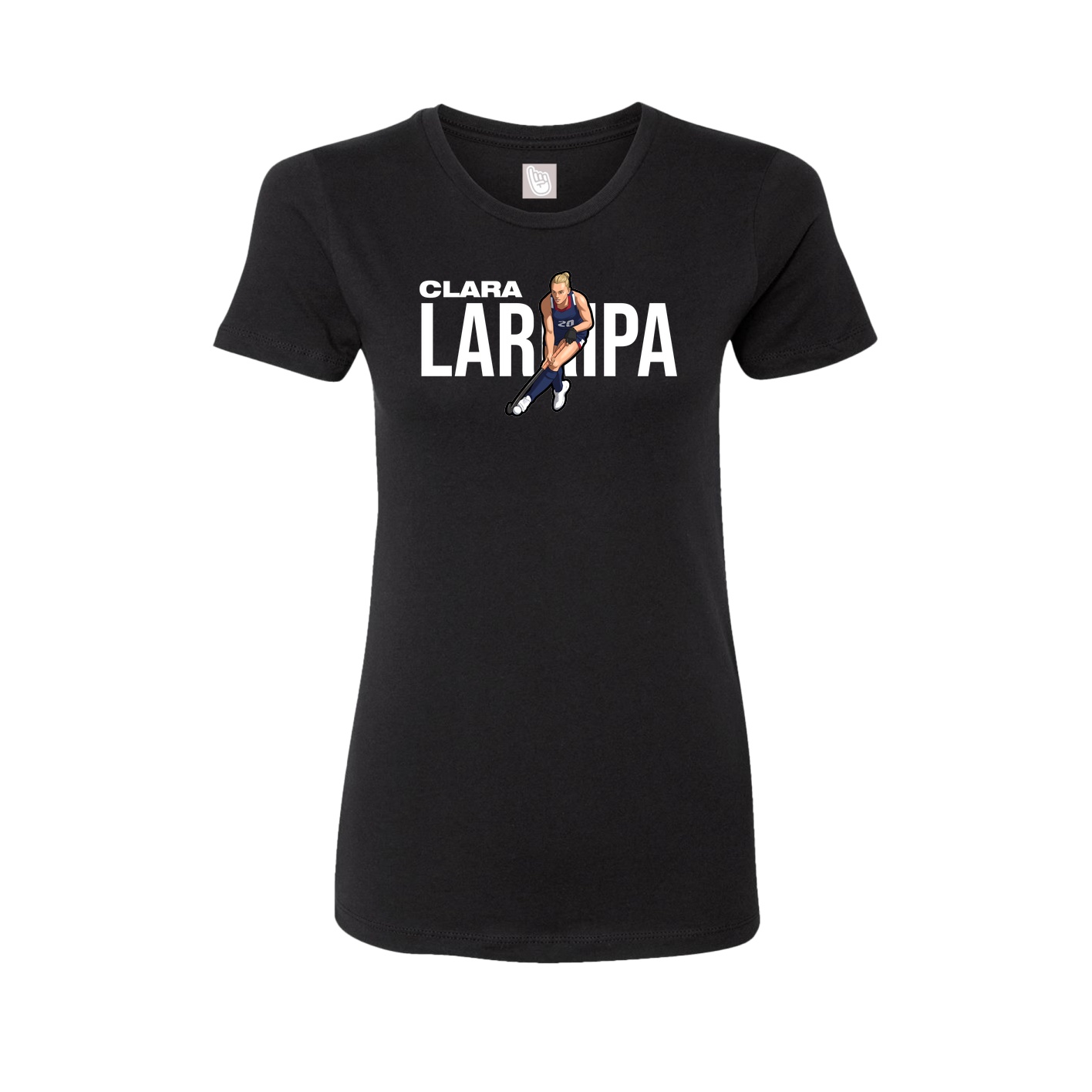 Fitted Women's Tee — Player Name in Black