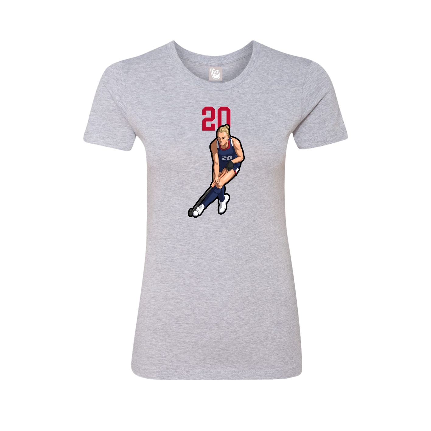 Fitted Women's Tee — Number Top in Grey