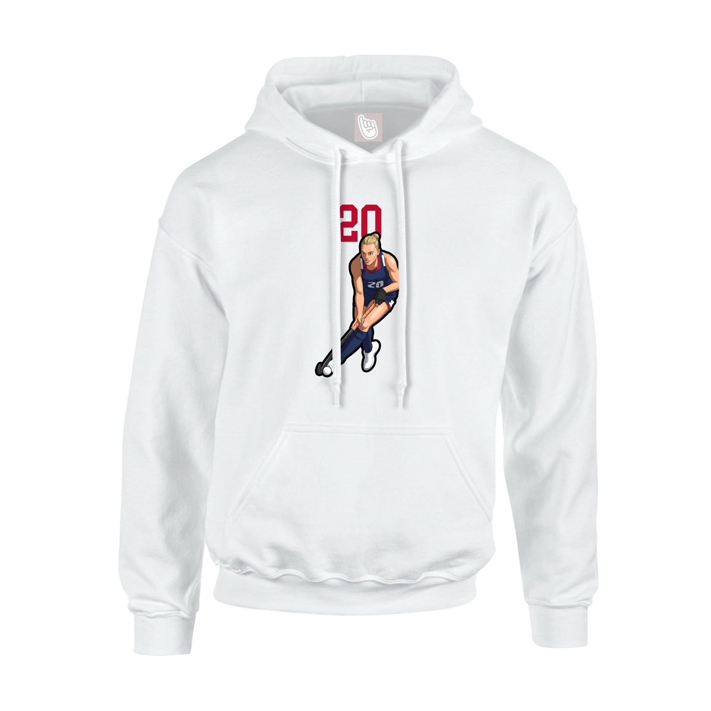 Youth Hoodie — Number Top in White