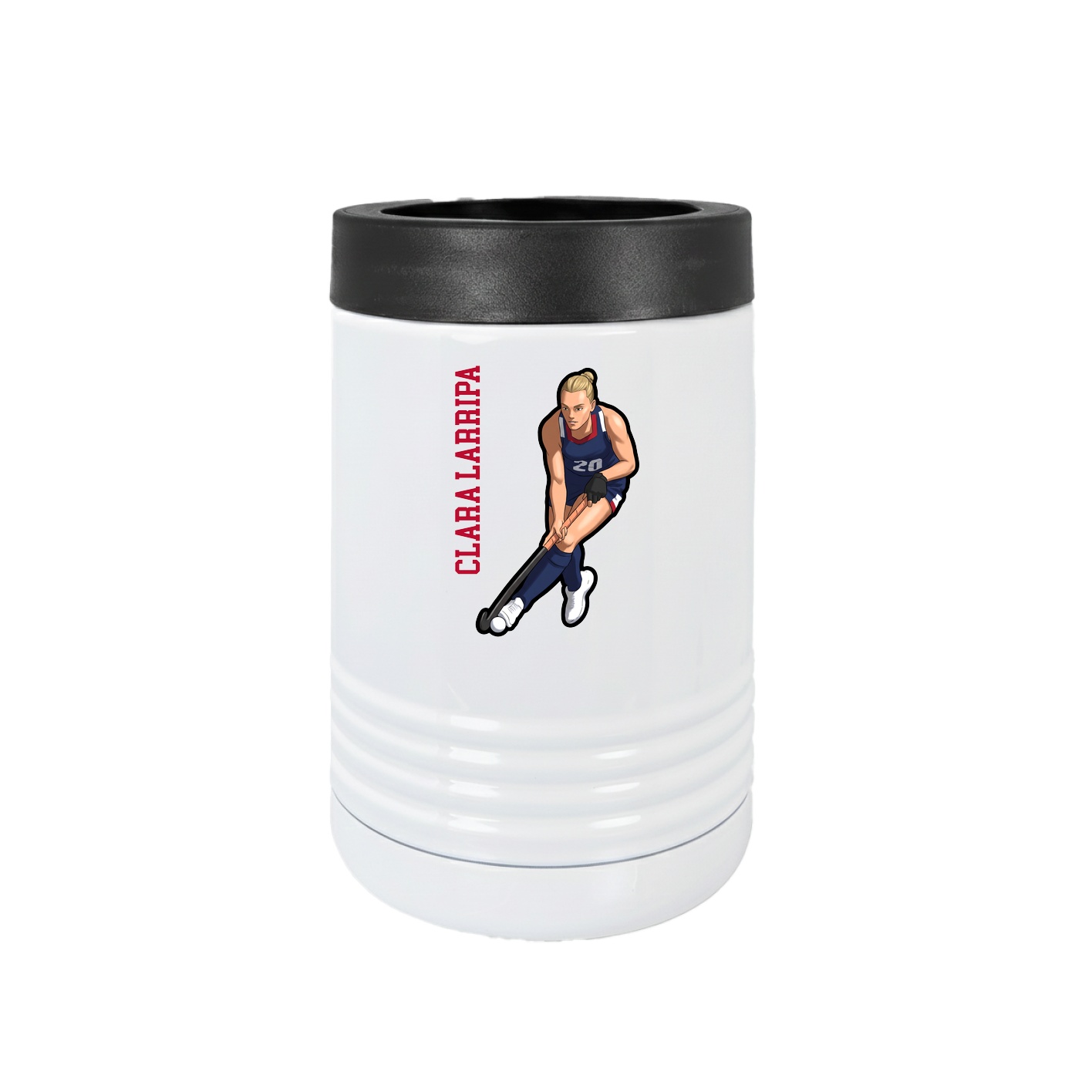 Beverage Holder — Name Vertical in White