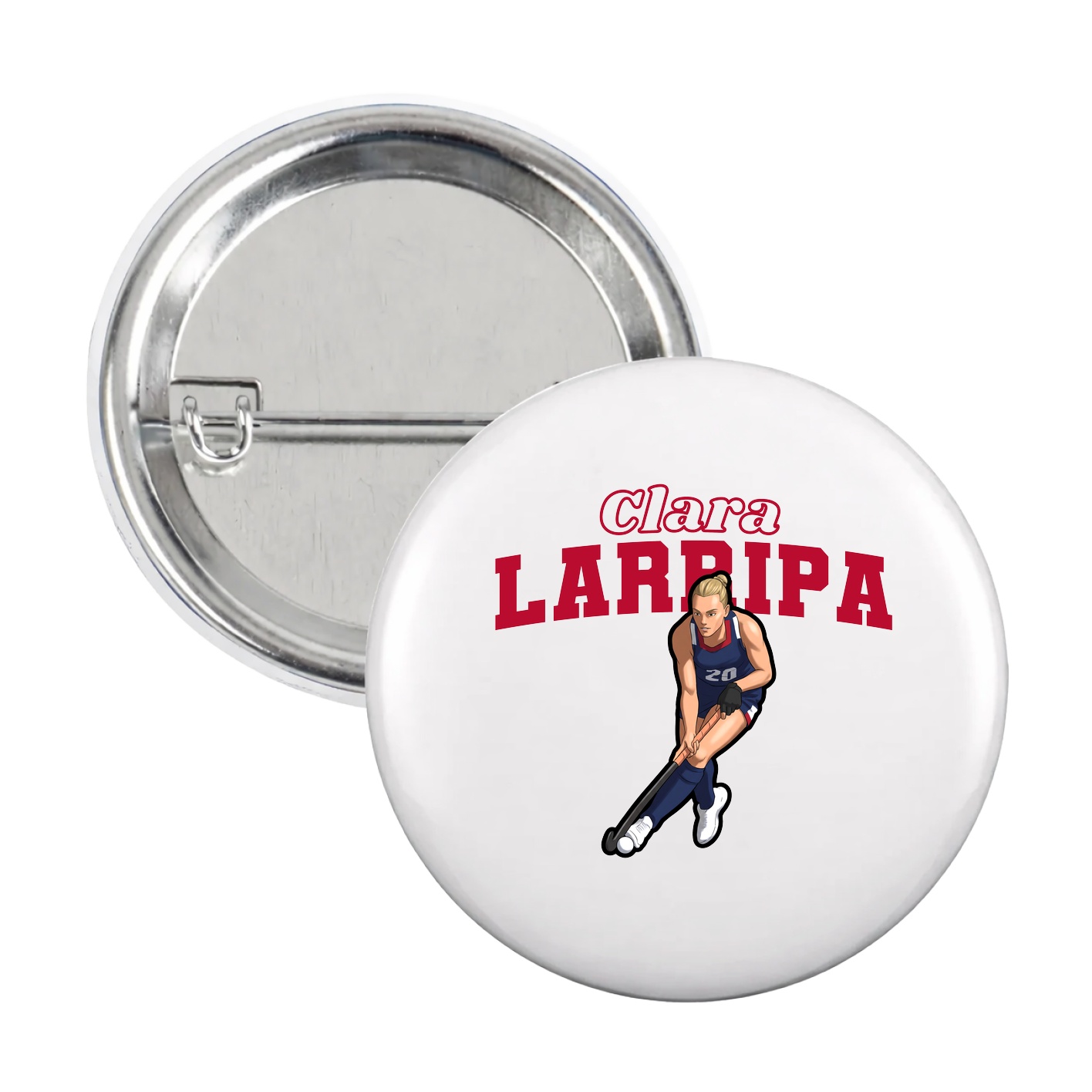 Game Day Button — Name Arch in White