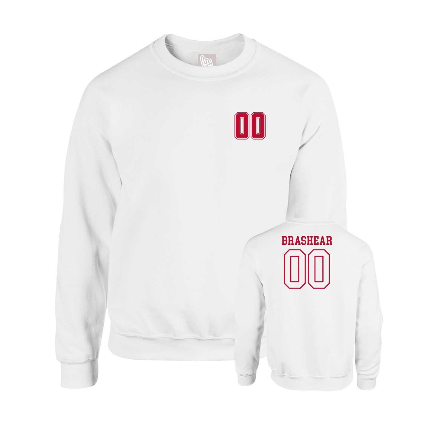 Fleece Crew — Chest Back in White