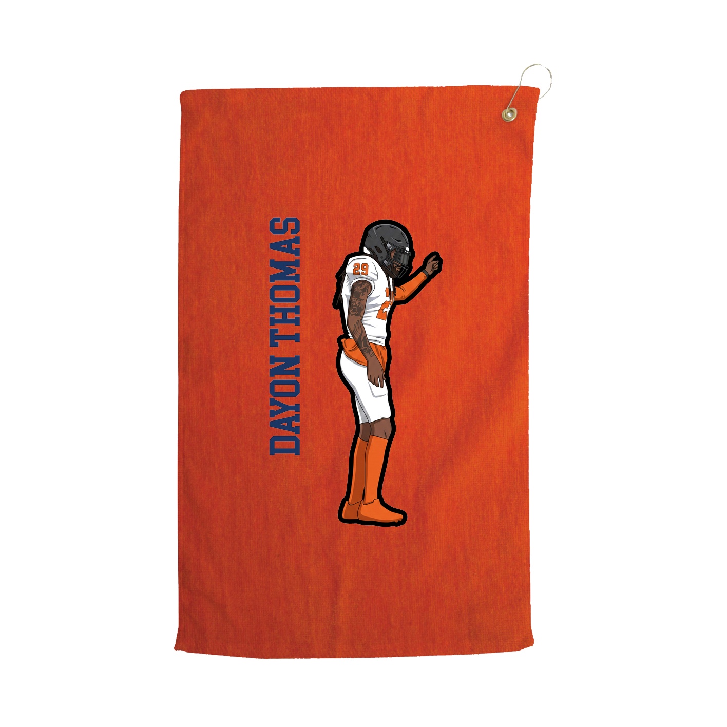 Golf Towel — Name Vertical in Orange