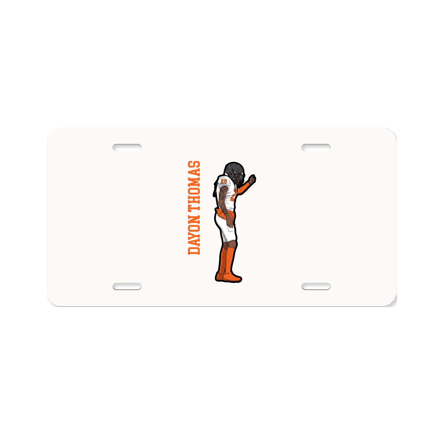 License Plate — Name Vertical in Classic