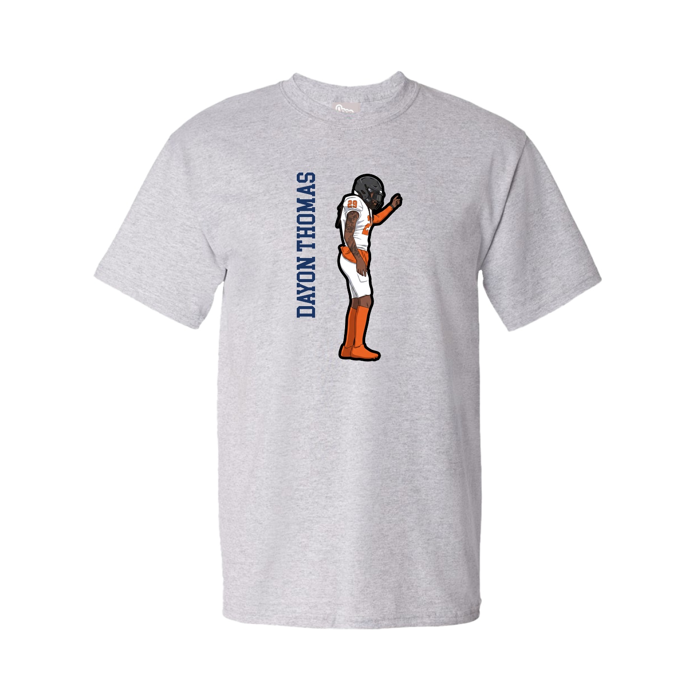 Youth Tee — Name Vertical in Grey