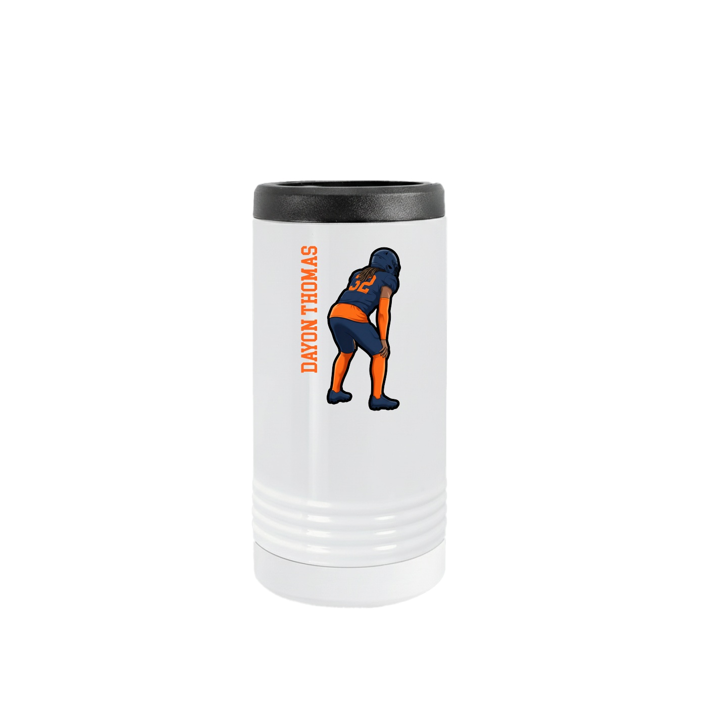 Slim Beverage Holder — Name Vertical in White