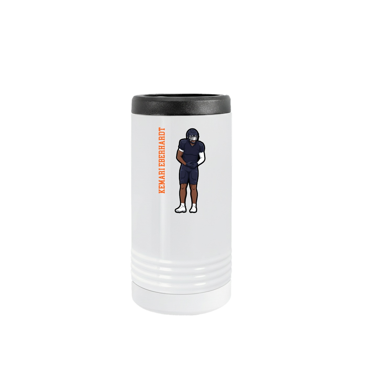 Slim Beverage Holder — Name Vertical in White