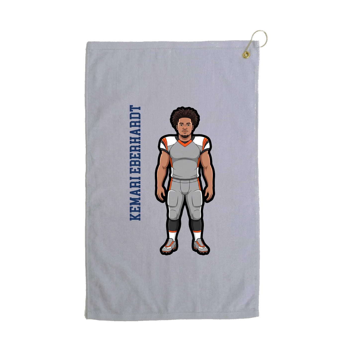 Golf Towel — Name Vertical in Grey
