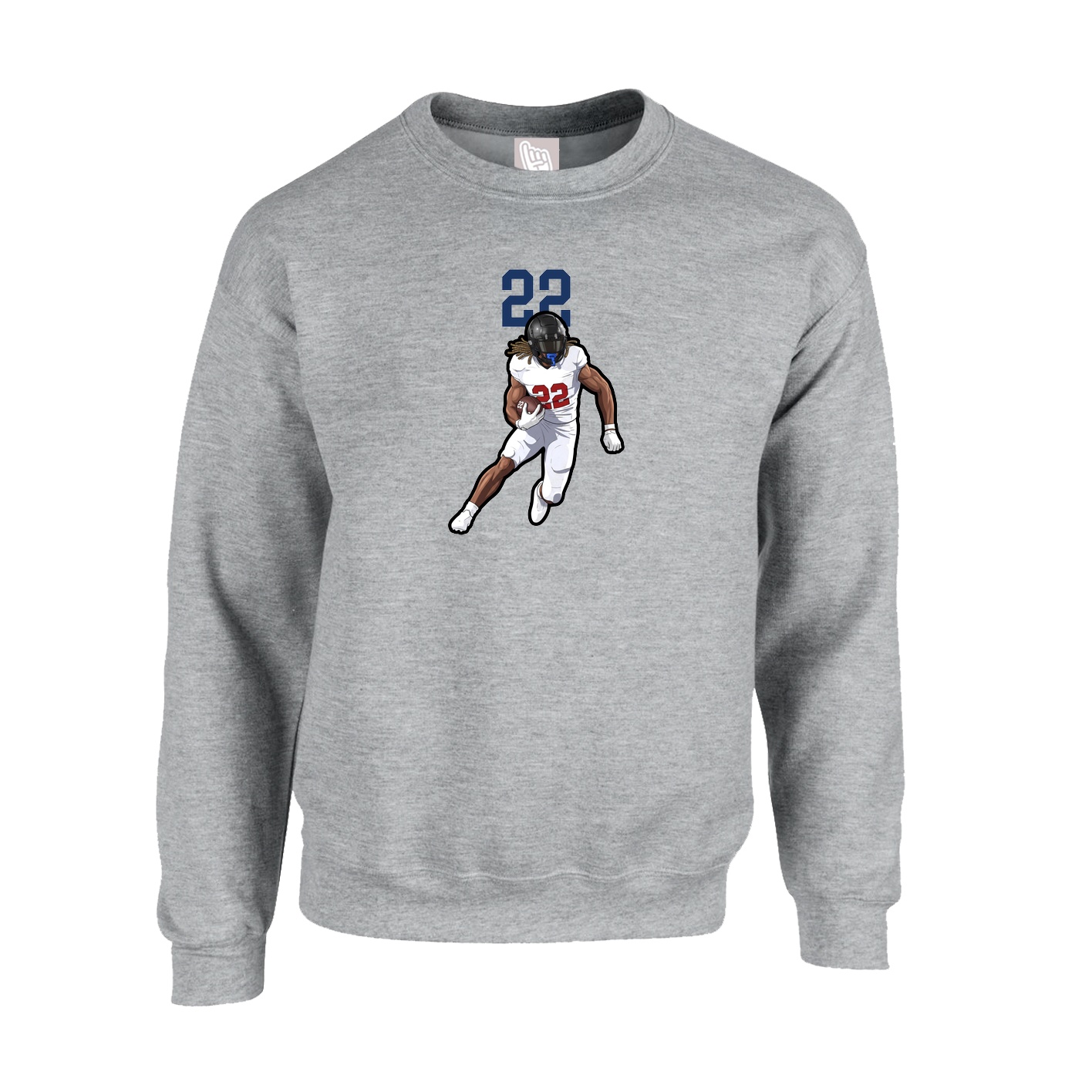 Fleece Crew — Number Top in Grey