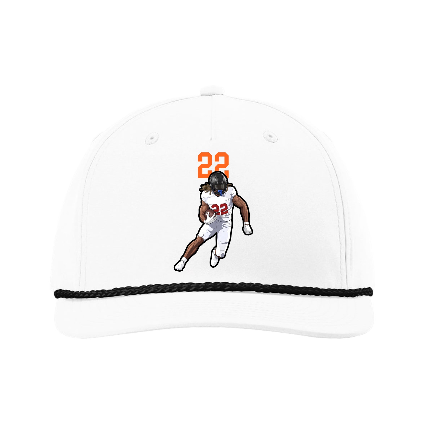 Five-Panel Classic Rope Cap — Number Top in White