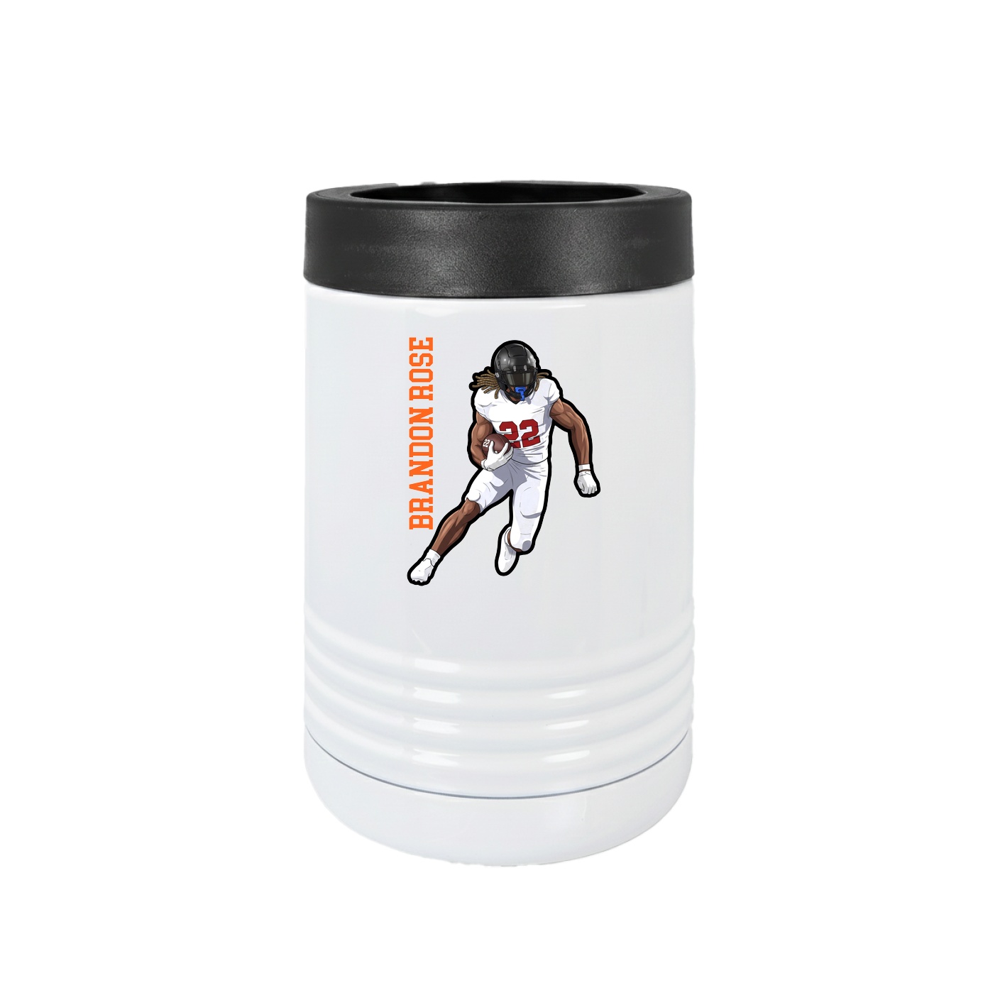 Beverage Holder — Name Vertical in White