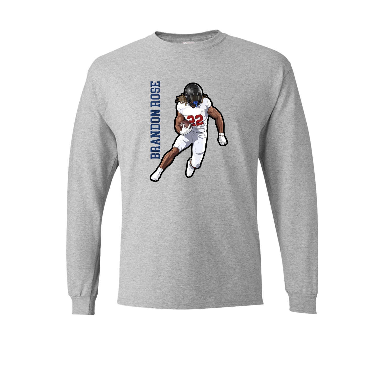 Long Sleeve Tee — Name Vertical in Grey