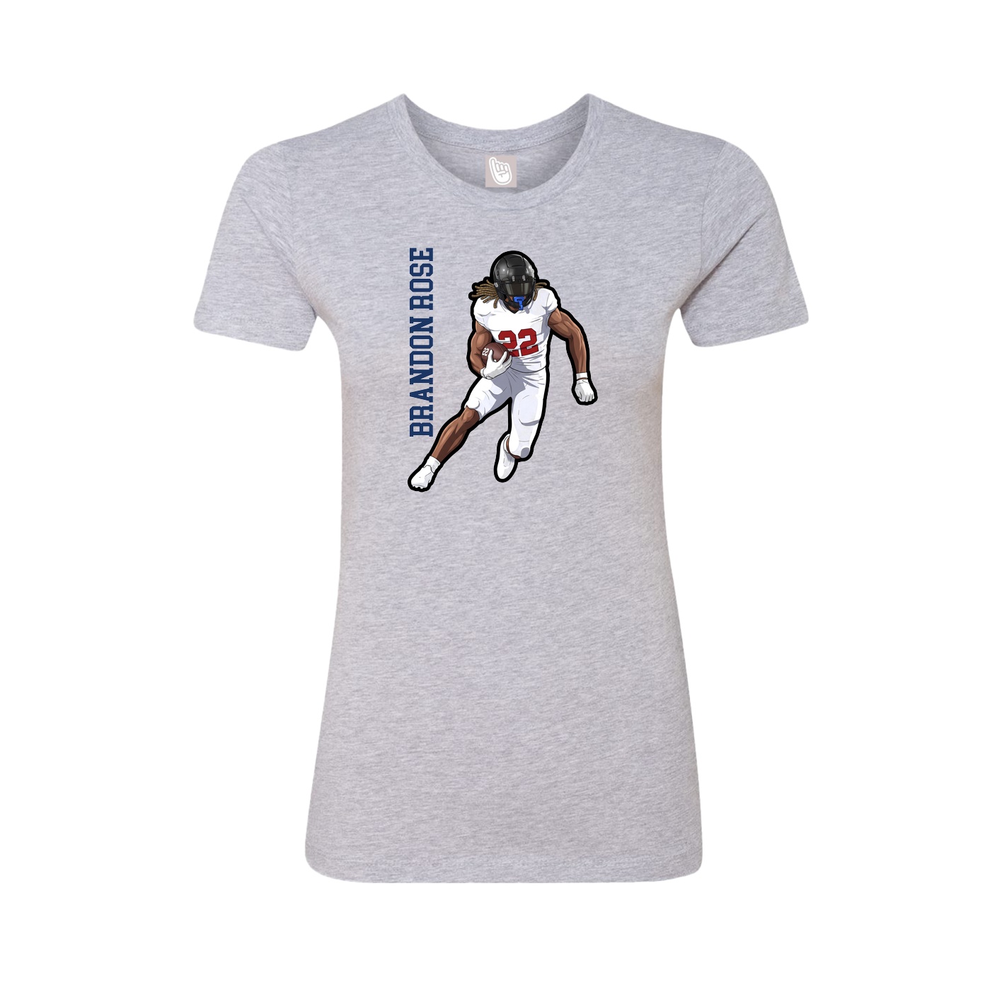 Womens Tee — Name Vertical in Grey