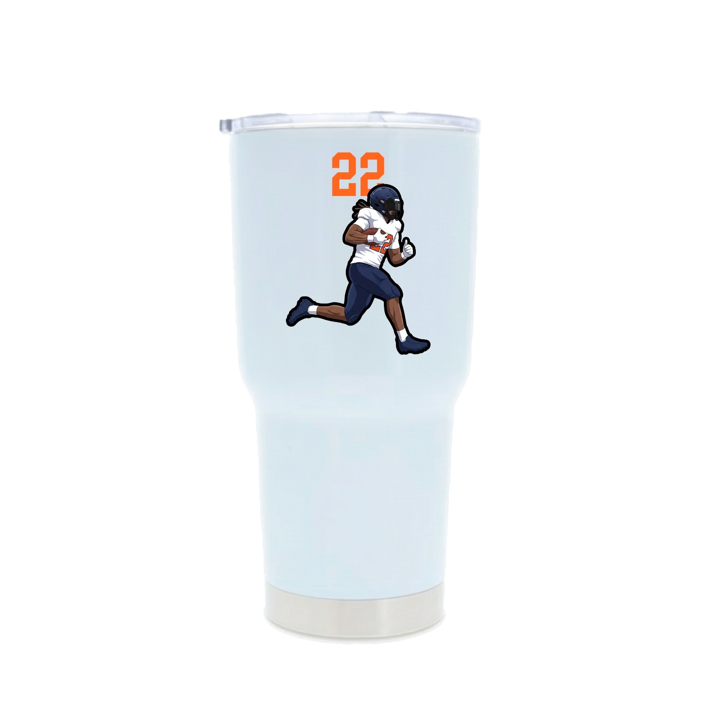 30oz Stainless Steel Tumbler — Number Top in White