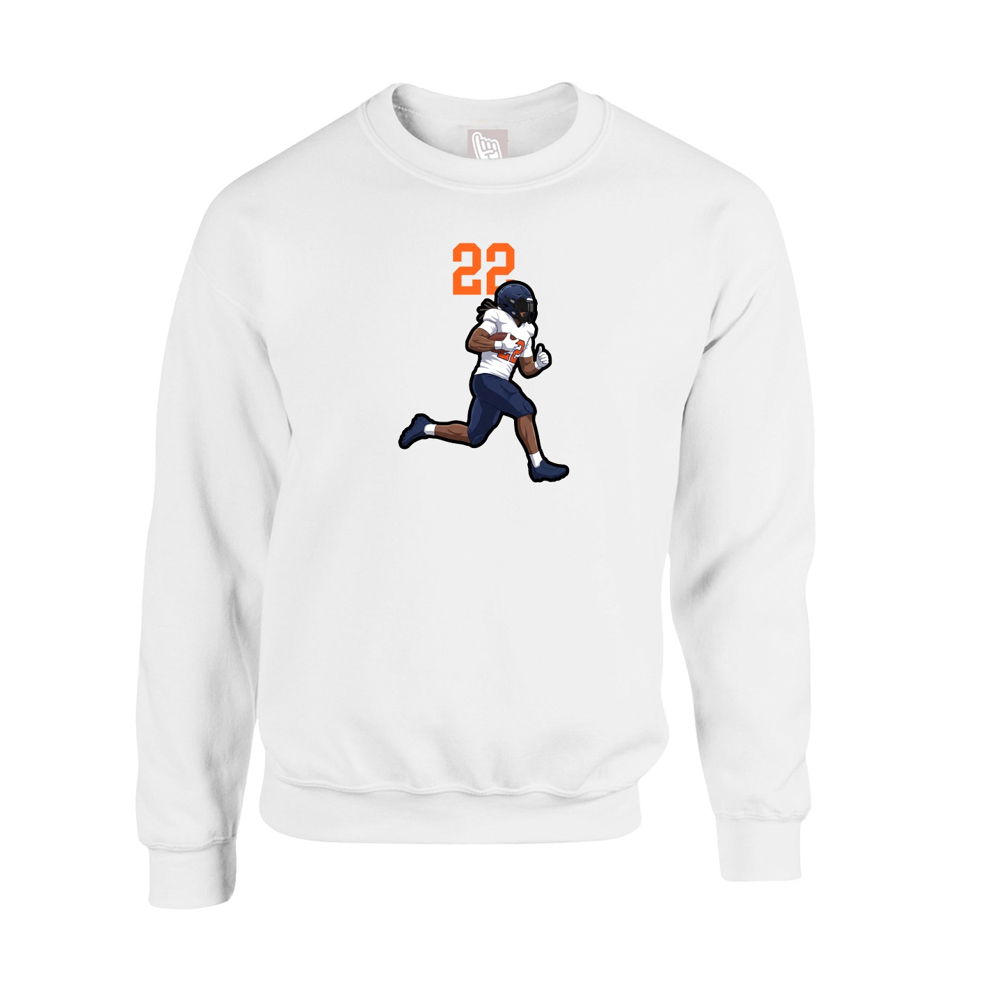 Fleece Crew — Number Top in White