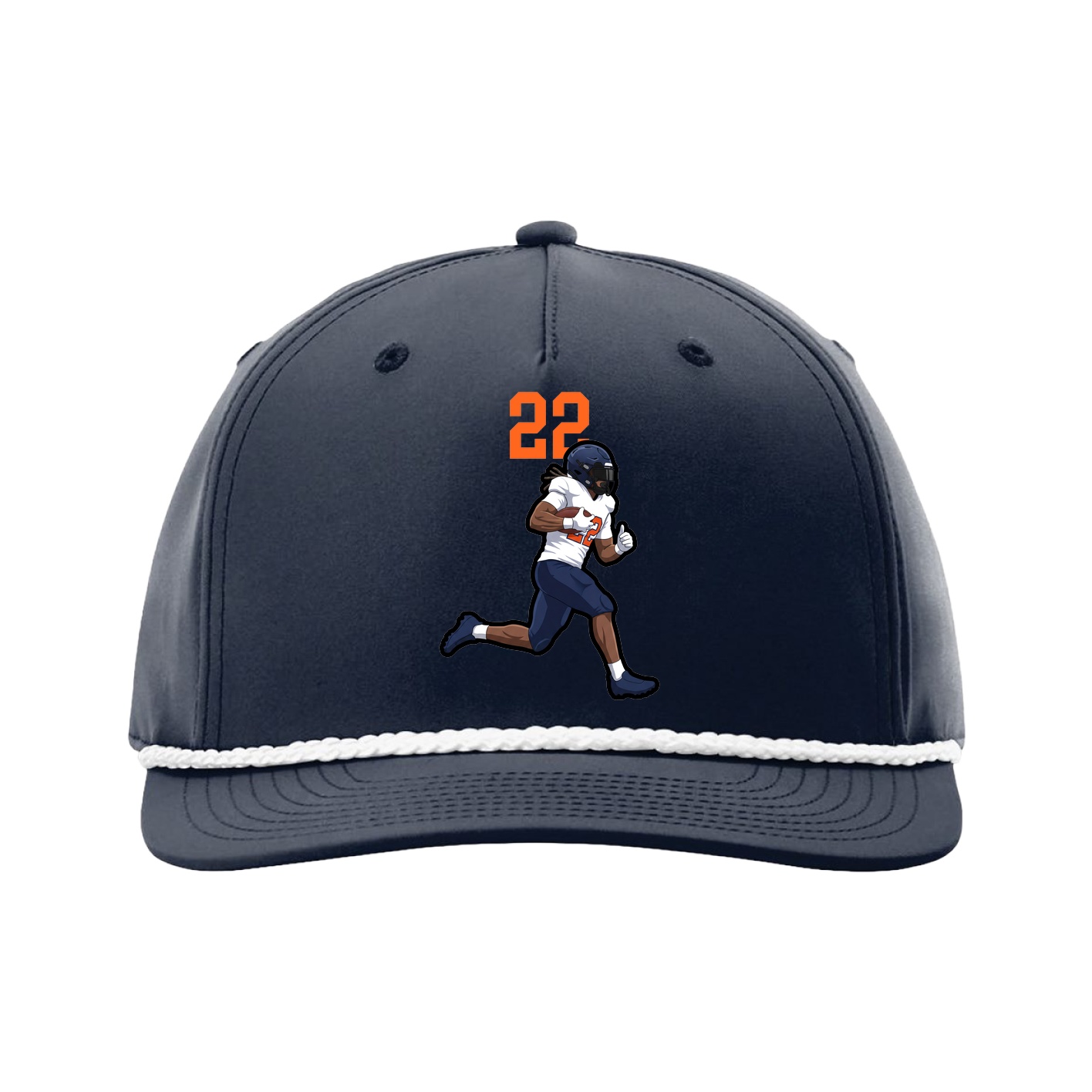 Five-Panel Classic Rope Cap — Number Top in Navy