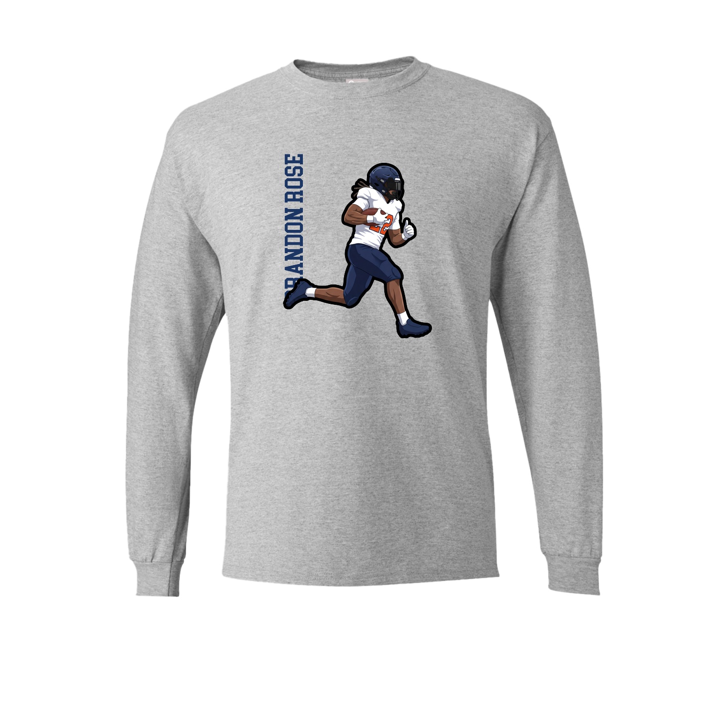 Long Sleeve Tee — Name Vertical in Grey
