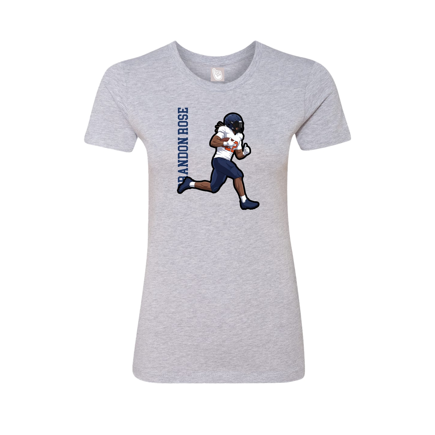 Womens Tee — Name Vertical in Grey