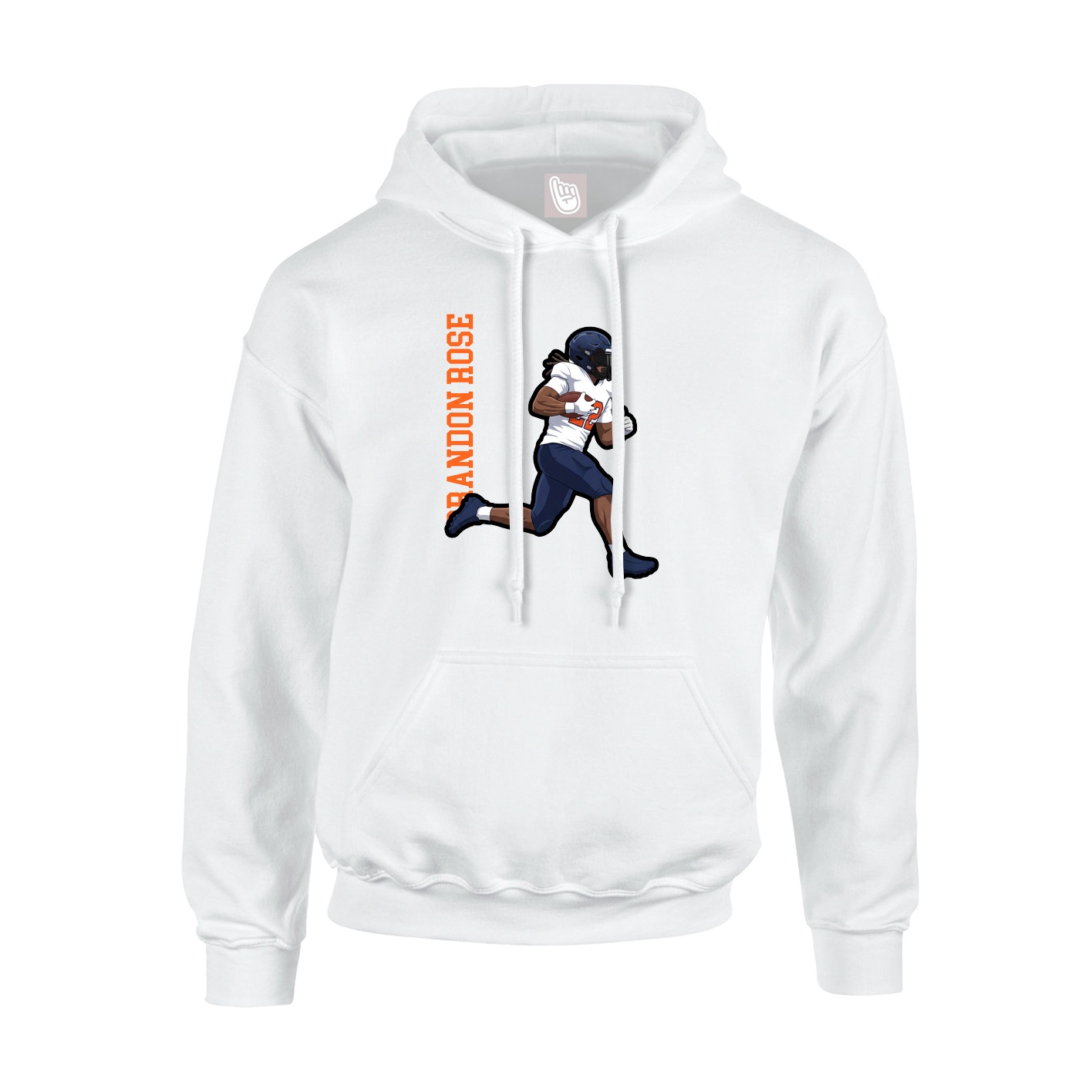 Hoodie — Name Vertical in White