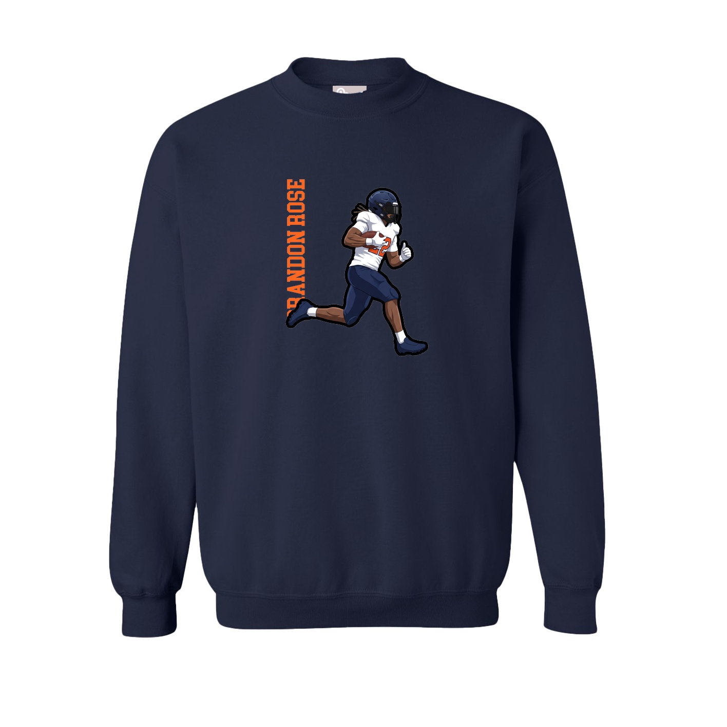 Fleece Crew — Name Vertical in Navy