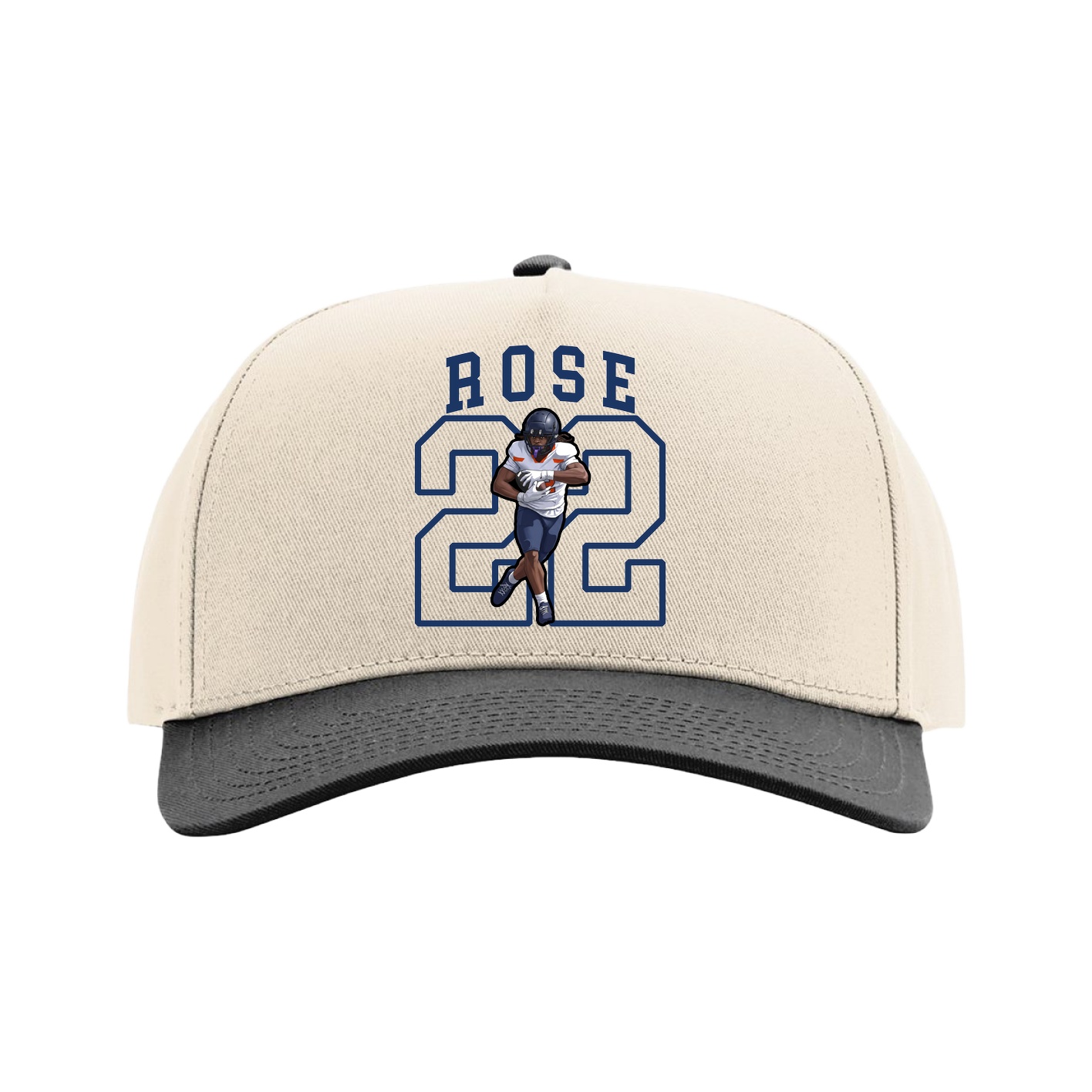 Full Fabric Five-Panel Champ Cap — Shirsey in Cream/Black