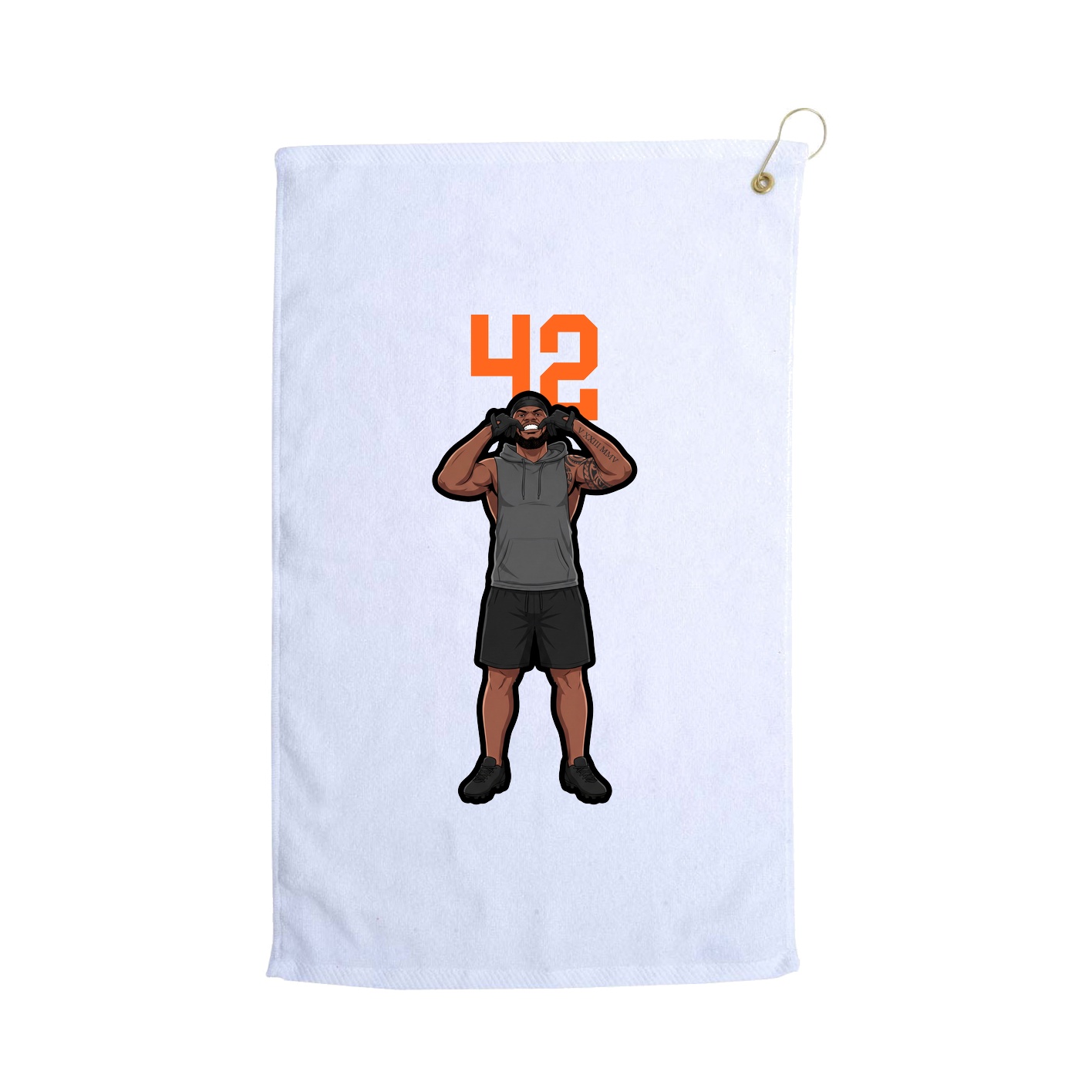 Golf Towel — Number Top in White