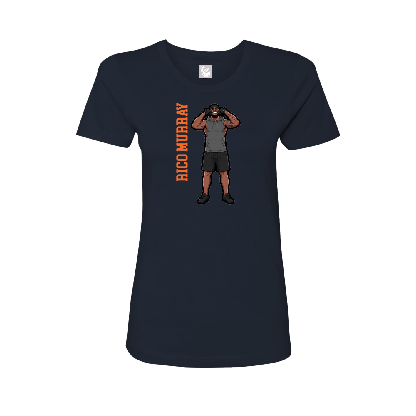 Fitted Women's Tee — Name Vertical in Navy