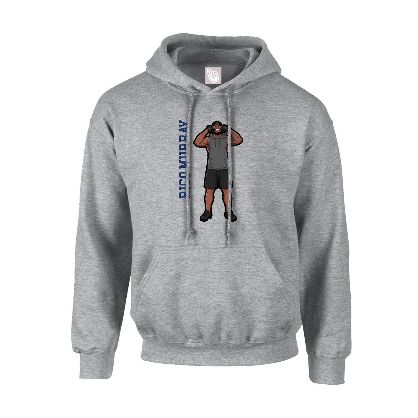 Youth Hoodie — Name Vertical in Grey