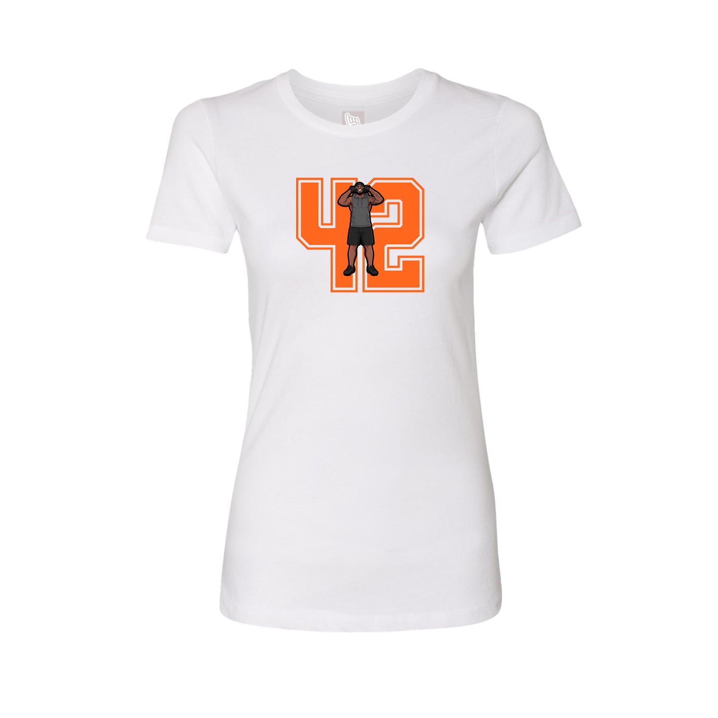 Fitted Women's Tee — Number in White
