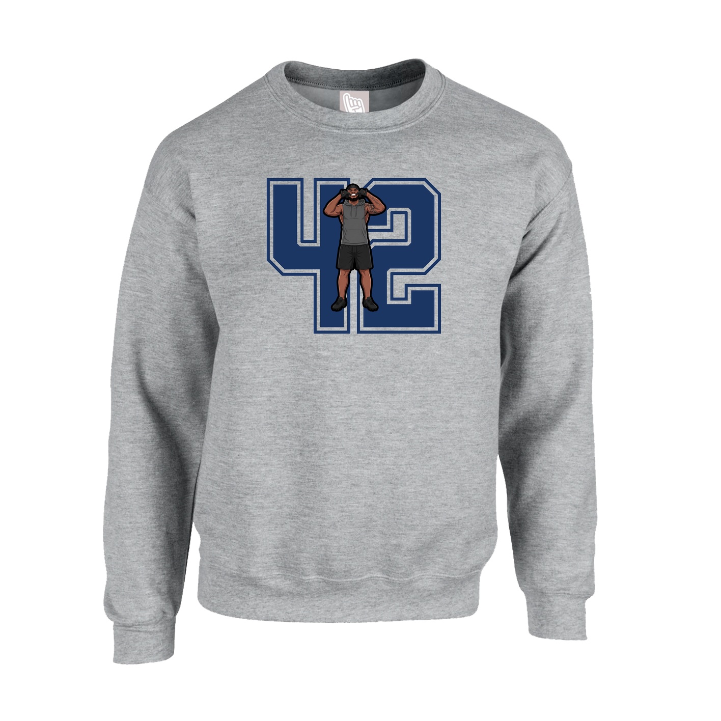 Fleece Crew — Number in Grey