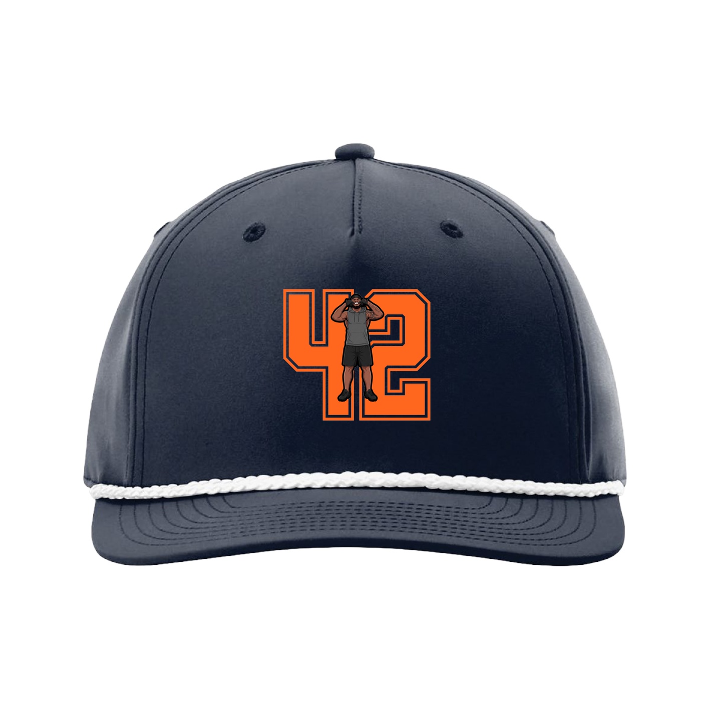 Five-Panel Classic Rope Cap — Number in Navy