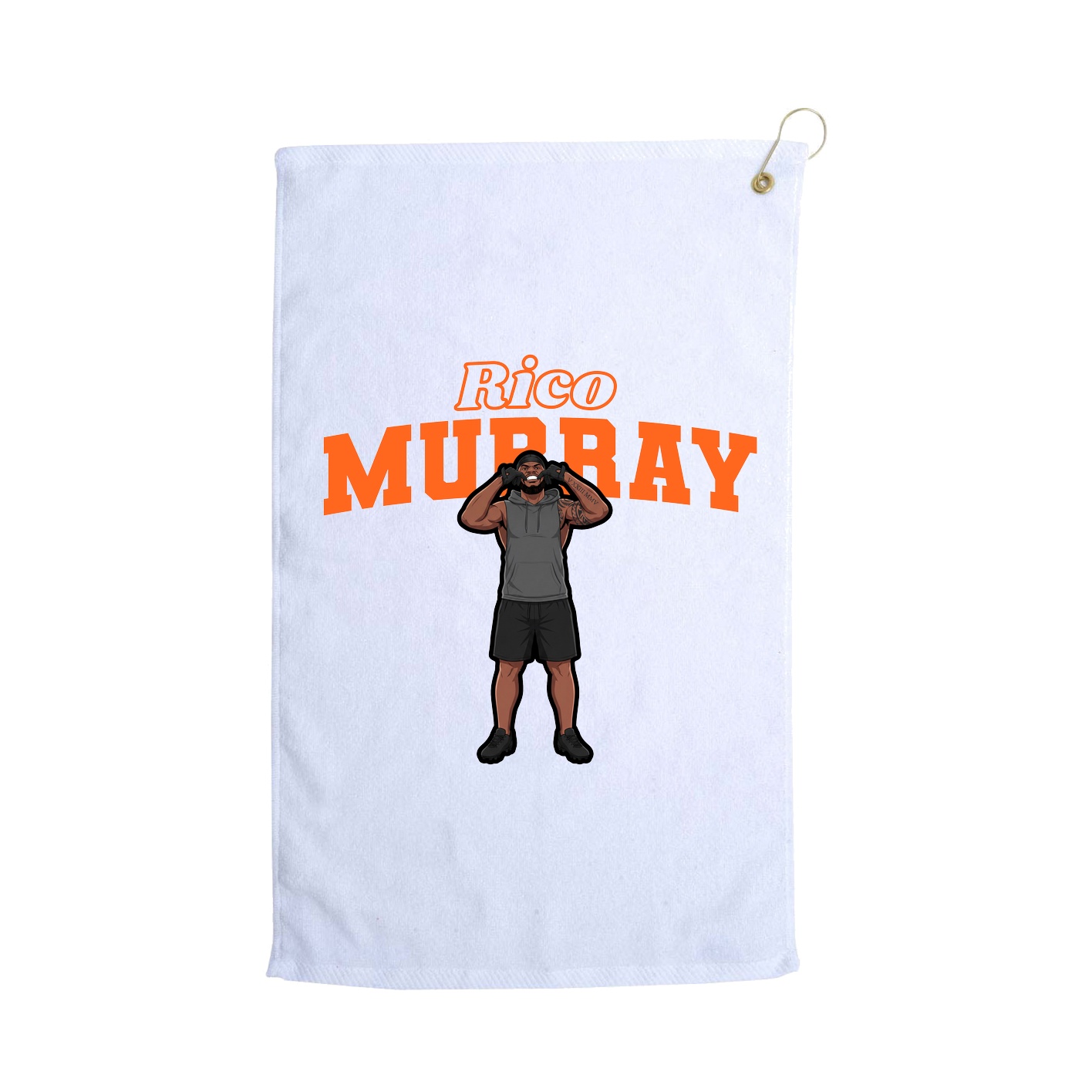 Golf Towel — Name Arch in White