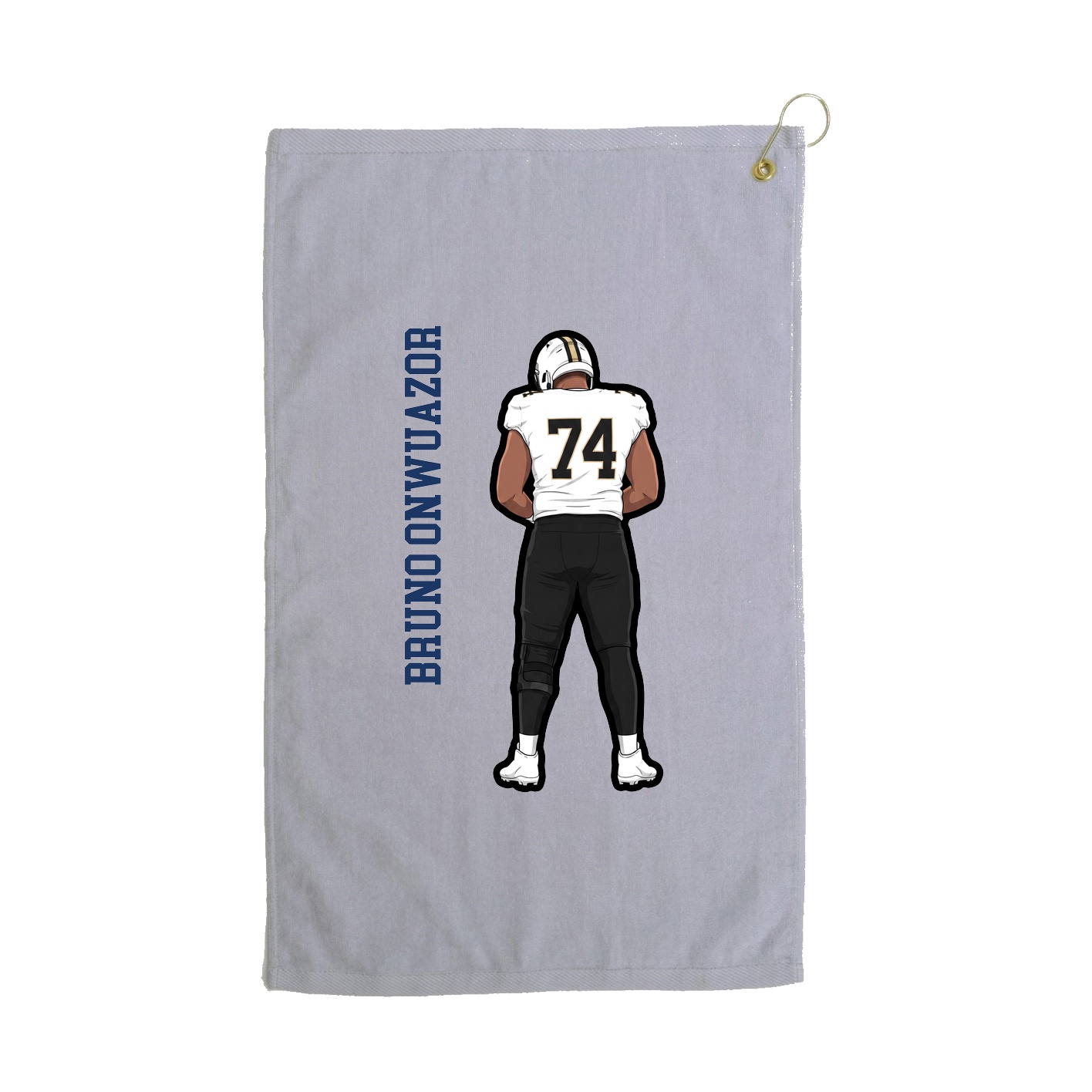 Golf Towel — Name Vertical in Grey