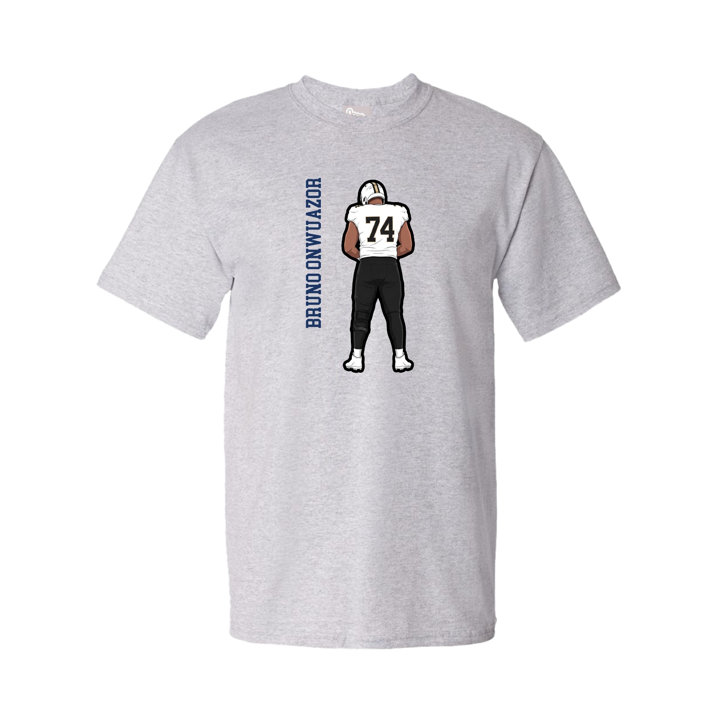 Tee — Name Vertical in Grey