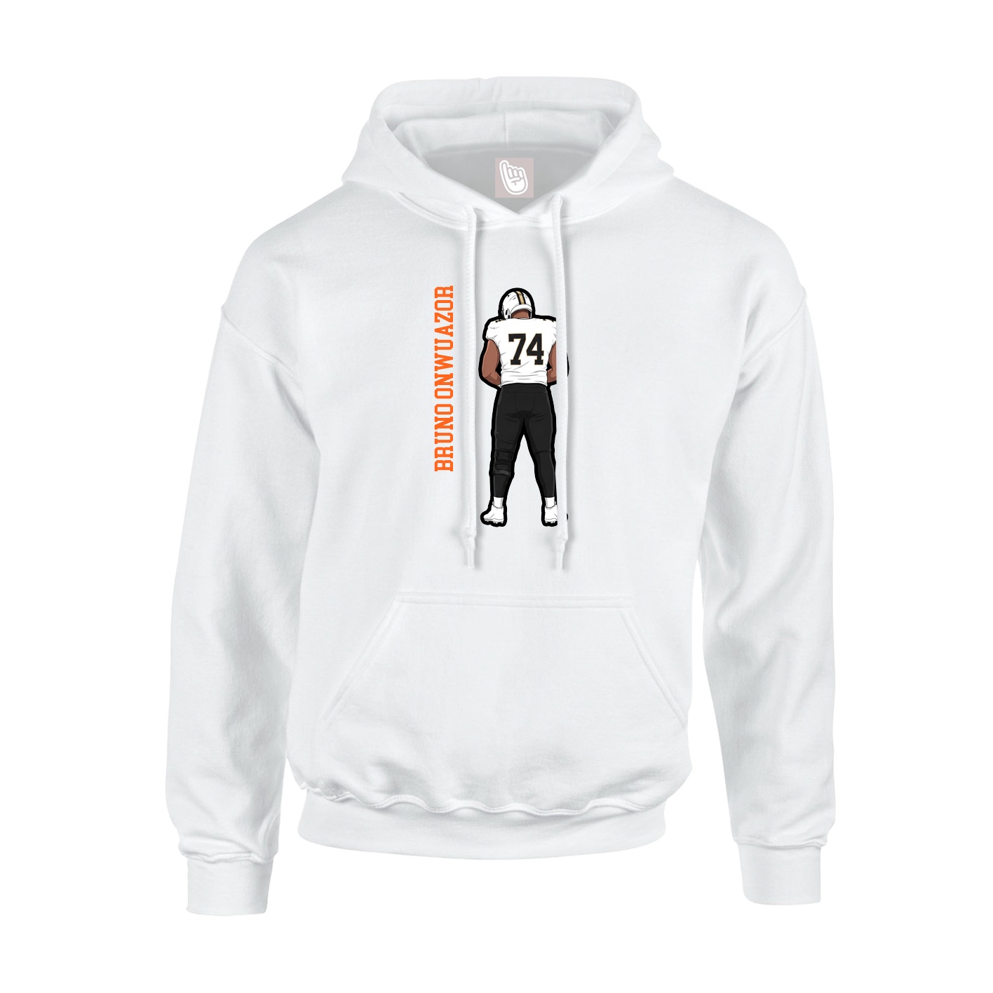 Hoodie — Name Vertical in White