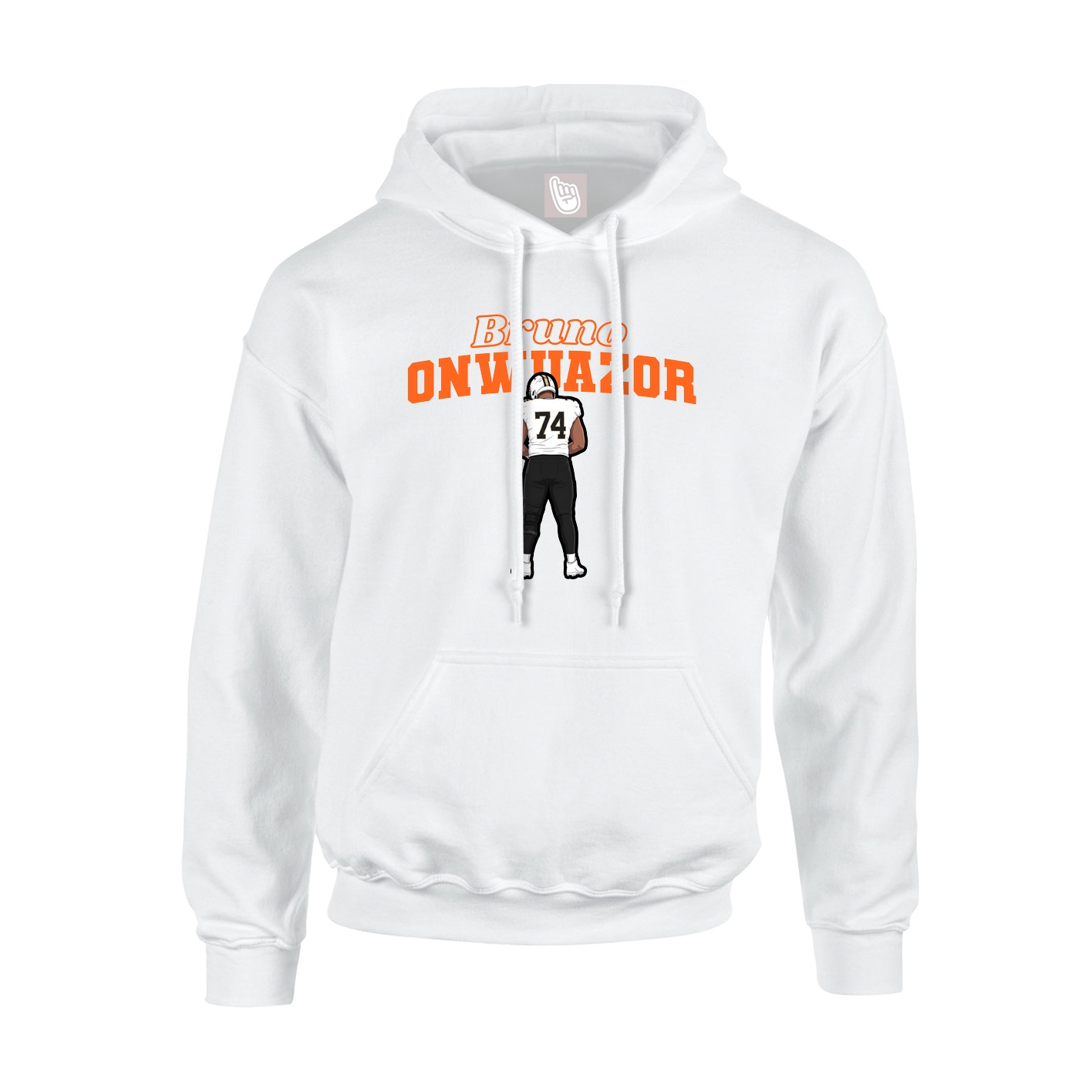 Youth Hoodie — Name Arch in White