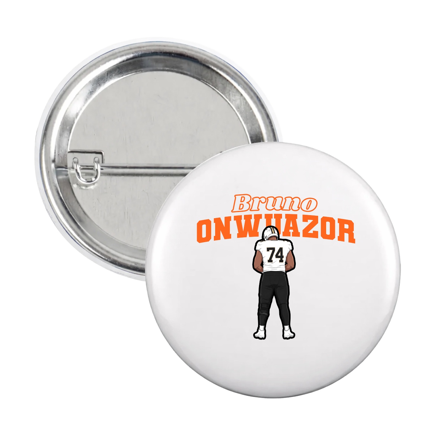 Game Day Button — Name Arch in White