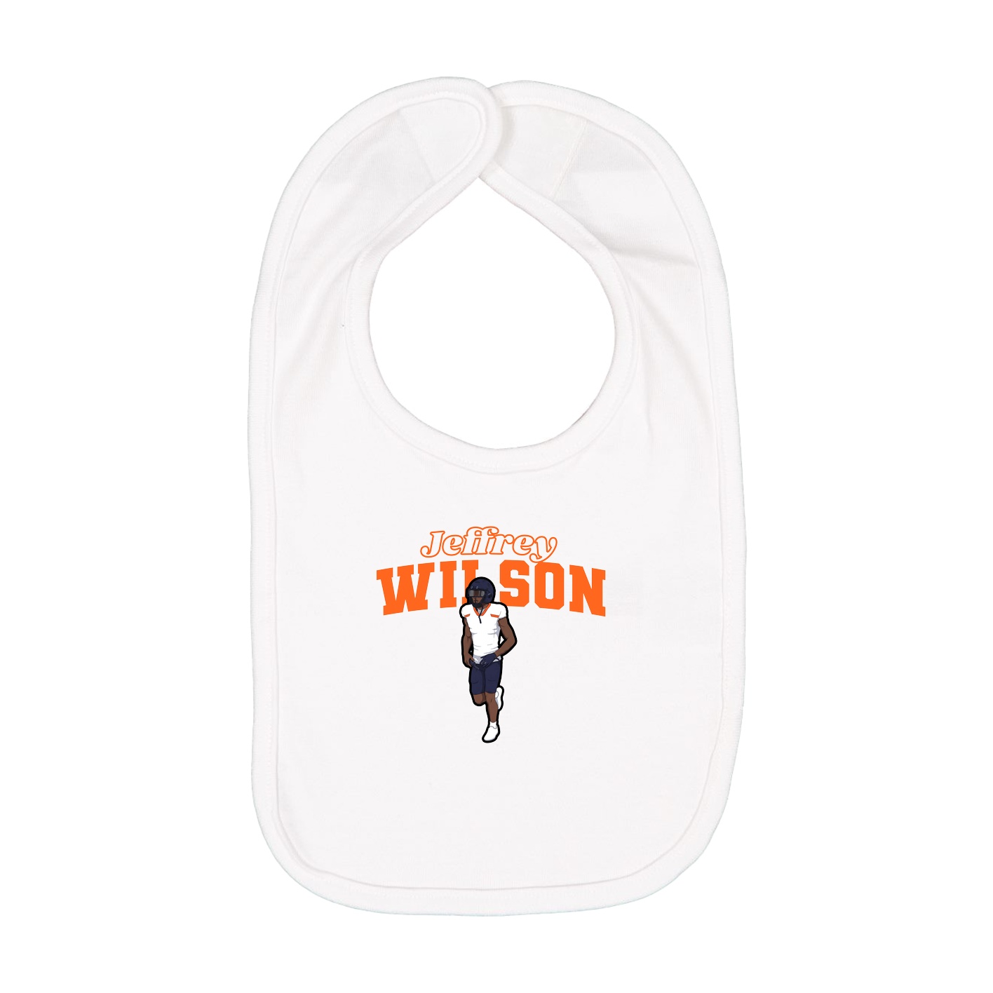Infant Bib — Name Arch in White