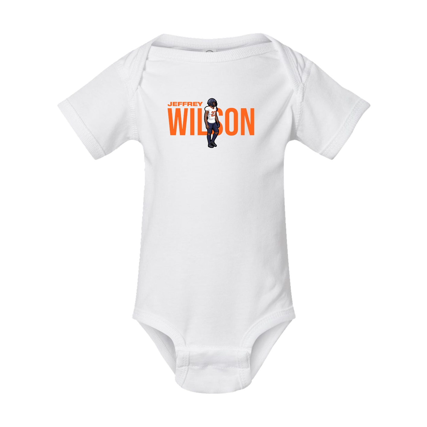 Baby Onesie — Player Name in White